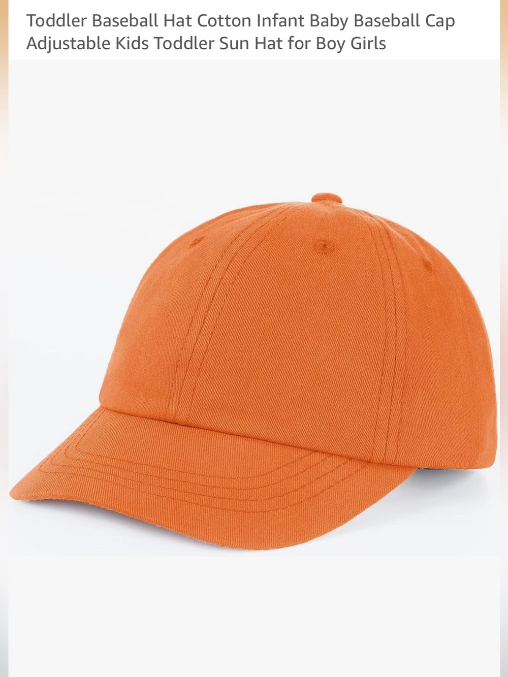 Toddler Baseball Cap in Bright Orange NWT